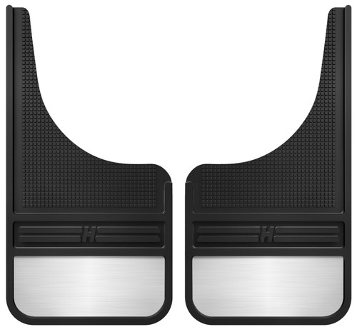 Husky Liners Universal 12in Wide Black Rubber Front Mud Flaps w/ Weight - 55001