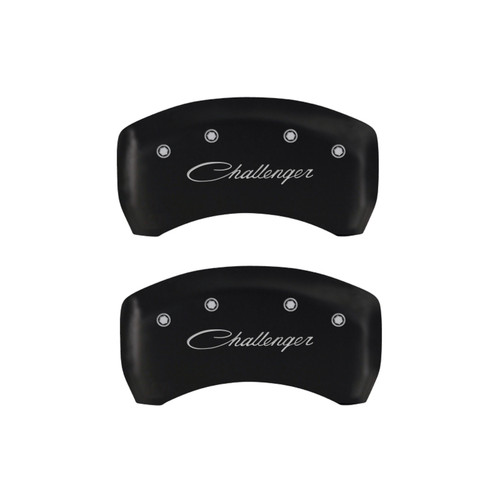 MGP 4 Caliper Covers Engraved Front & Rear Cursive/Challenger Red