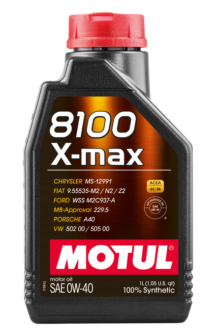 Motul 1L Synthetic Engine Oil 8100 0W40 X-MAX - Porsche A40 - 104531 User 1