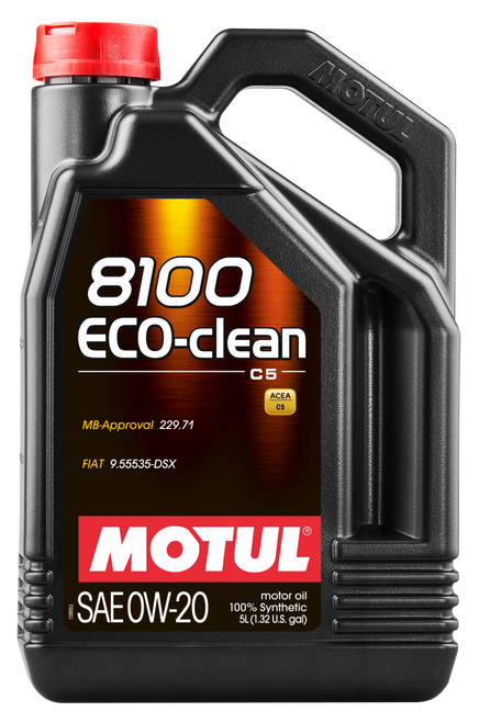 Motul 5L Synthetic Engine Oil 8100 0W20 Eco-Clean - 108862 Photo - Primary