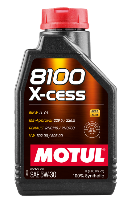 Motul Synthetic Engine Oil 8100 5W30 X-CESS 1L - 108944 Photo - Primary
