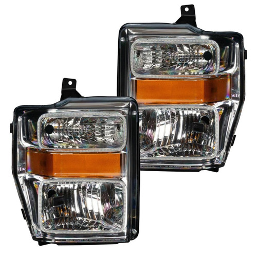 Oracle 08-10 Ford F250 Pre-Assembled Halo Headlights - Chrome Housing - ColorSHIFT w/ BC1 Controller - 7189-335 User 1