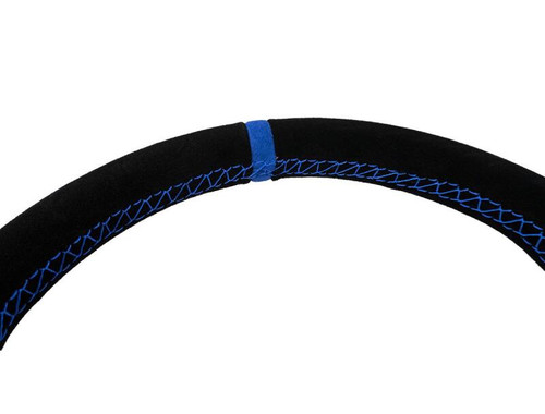 PRP Suede D-Shape Steering Wheel - Blue - G251 Photo - Close Up