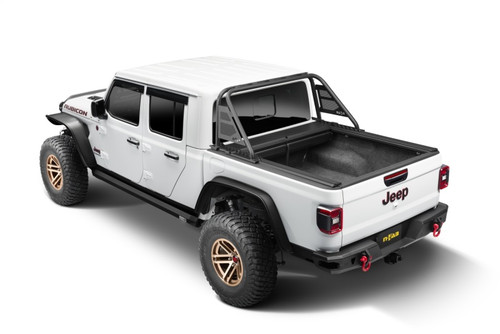 Rugged Ridge 20-22 Jeep Gladiator w/Trail Rail Sys Armis Tonneau Cover w/Max Track - Tex. Blk - 13550.35 Photo - Primary