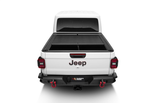 Rugged Ridge 20-22 Jeep Gladiator w/o Trail Rail Sys Armis Tonneau Cover w/Max Track - Tex. Blk - 13550.36 Photo - Mounted