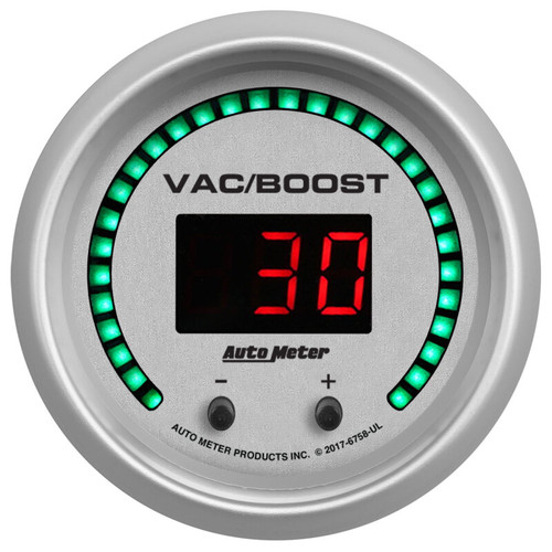 Autometer 52.4mm Silver Switchable 0-1600 PSI/0-110 BAR Vacuum/Boost Ultra-Lite Elite Digital Gauge - 6758-UL User 1