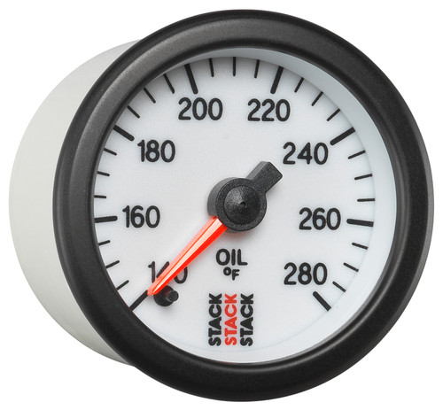 Autometer Stack 52mm 140-280 Deg F 1/8in NPTF Male Pro Stepper Motor Oil Temp Gauge - White - ST3360 User 5