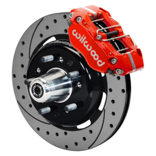 Wilwood 55-57 Chevy Bel Air Dynapro 4 Kit, 5 x 4.50in/4.75in Hub - D&S - Red - 140-16907-DR User 1