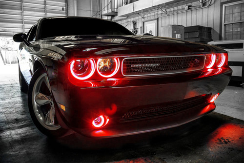 Oracle Dodge Challenger 08-14 LED Waterproof Halo Kit - Red - 1292-003 Photo - lifestyle view