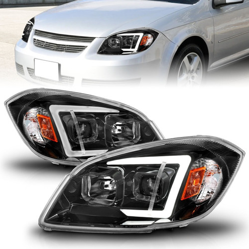 ANZO 05-10 Chevrolet Cobalt / 07-10 Pontiac G5 LED Projector Headlights w/ Seq Black Housing - 121573 Photo - Primary