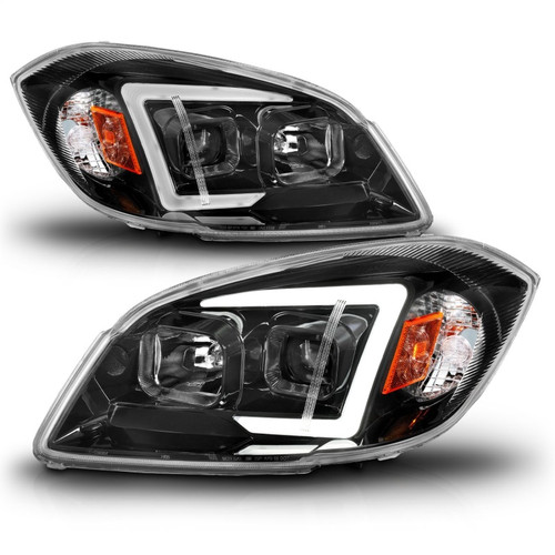 ANZO 05-10 Chevrolet Cobalt / 07-10 Pontiac G5 LED Projector Headlights w/ Seq Black Housing - 121573 Photo - Unmounted
