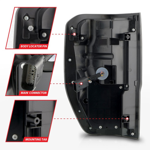 ANZO 19-22 Ford Ranger Full LED Taillights w/ Lightbar Sequential Signal Black Housing/Clear Lens - 311446 Photo - Unmounted