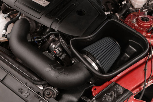 K&N 18-23 Ford Mustang GT 5.0L V8 F/I Dryflow Performance Air Intake System - 30-2605 Photo - Mounted