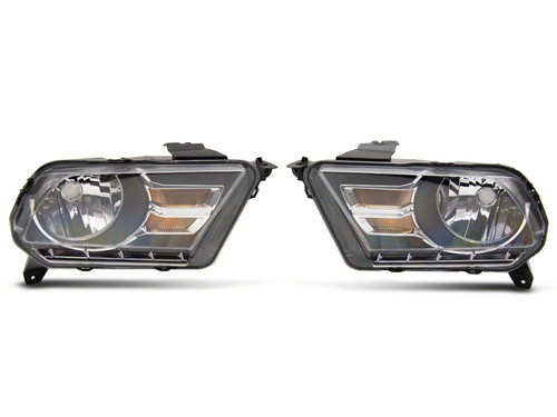 Raxiom 10-12 Ford Mustang Axial Series OEM Style Rep Headlights- Chrome Housing (Clear Lens) - 413416 Photo - Primary