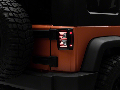 Raxiom 07-18 Jeep Wrangler JK Axial Series Vision LED Tail Lights- Blk Housing (Clear Lens) - J130809 Photo - Primary