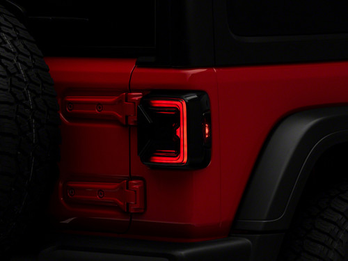 Raxiom 18-23 Jeep Wrangler JL Axial Series LED Tail Lights- Blk Housing (Smoked Lens) - J142664-JL Photo - Primary