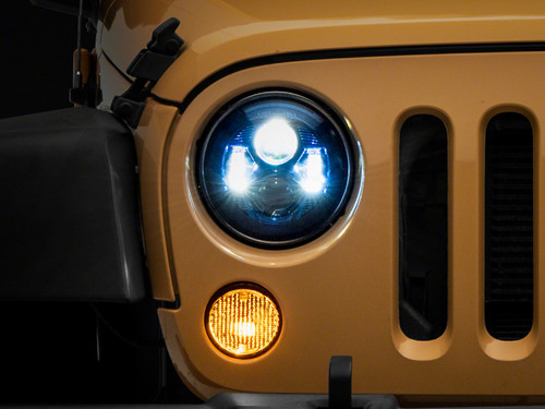 Raxiom 07-18 Jeep Wrangler JK 7-In LED Headlights- BlueHousing- Clear Lens - J154696 Photo - Primary