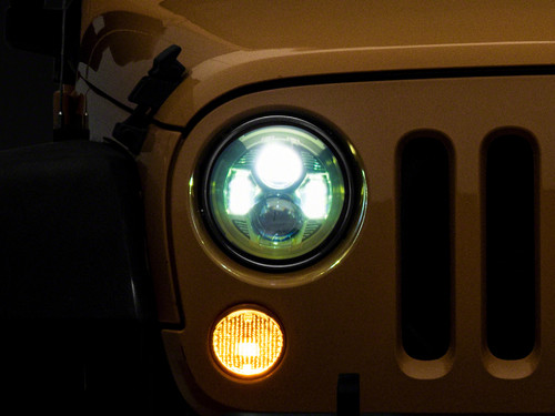 Raxiom 07-18 Jeep Wrangler JK 7-In LED Headlights Green Housing- Clear Lens - J154699 Photo - Primary