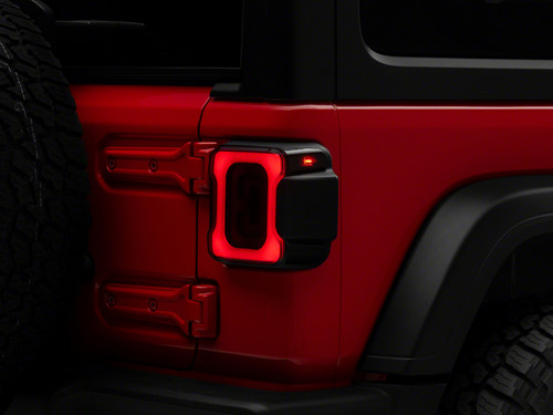 Raxiom 18-23 Jeep Wrangler JL Axial Series Carver LED Tail Lights- Blk Housing (Smoked Lens) - J164243-JL Photo - Primary