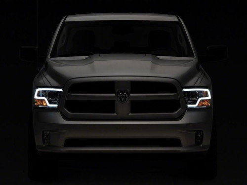 Raxiom 09-18 Dodge RAM 1500 Non-Projector LED Halo Headlights- Chrome Housing (Clear Lens) - R111517 Photo - Close Up