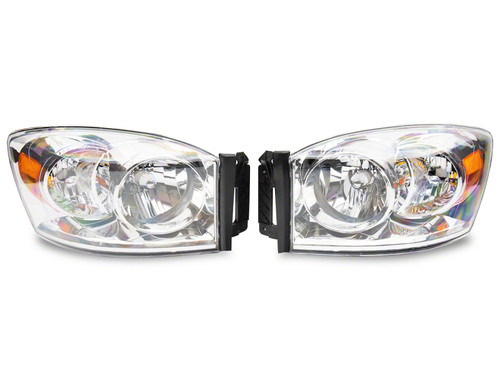 Raxiom 06-08 Dodge RAM 1500 Axial Series OEM Style Rep Headlights- Chrome Housing (Clear Lens) - R118012 Photo - Primary