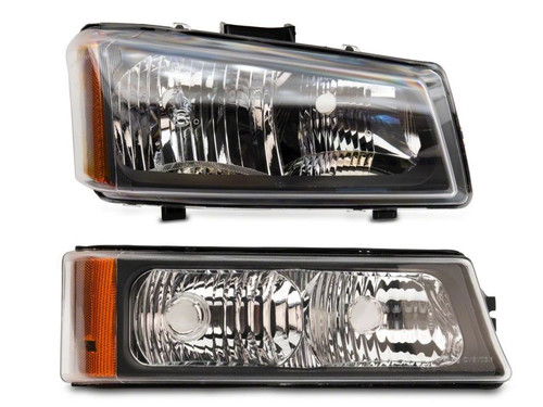 Raxiom 03-06 Chevrolet Silverado 1500 Axial OEM Style Rep Headlights- Chrome Housing (Clear Lens) - S122320 Photo - Close Up