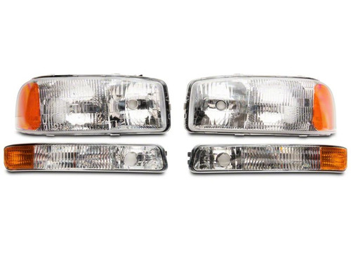 Raxiom 99-06 GMC Sierra 1500 Axial Series OEM Style Rep Headlights- Chrome Housing (Clear Lens) - S518302 Photo - Close Up