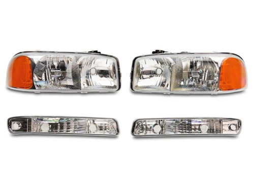 Raxiom 99-06 GMC Sierra 1500 Axial Series OEM Crystal Rep Headlights- Chrome Housing (Clear Lens) - S518303 Photo - Close Up