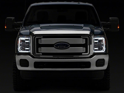 Raxiom 11-16 Ford F-250 Super Duty LED Projector Headlights - Chrome Housing (Clear Lens) - SD3621 Photo - Close Up