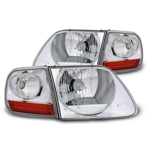 Raxiom 97-03 Ford F-150 G2 Euro Headlights w/ Parking Lights- Chrome Housing (Clear Lens) - T542853 Photo - Primary