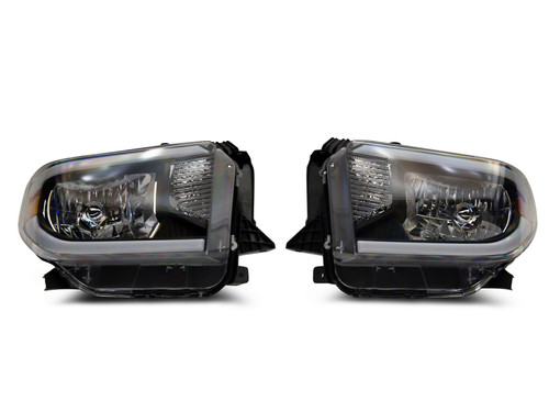Raxiom 14-21 Toyota Tundra Axial Series Headlights w/ LED Bar- Blk Housing (Clear Lens) - TU16008 Photo - Primary