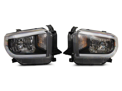 Raxiom 14-21 Toyota Tundra Axial Series Headlights w/ SEQL LED Bar- Blk Housing (Clear Lens) - TU16009 Photo - Primary