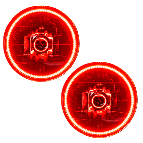 Oracle Lighting 97-06 Jeep Wrangler TJ Pre-Assembled LED Halo Headlights -Red - 7081-003 Photo - Primary