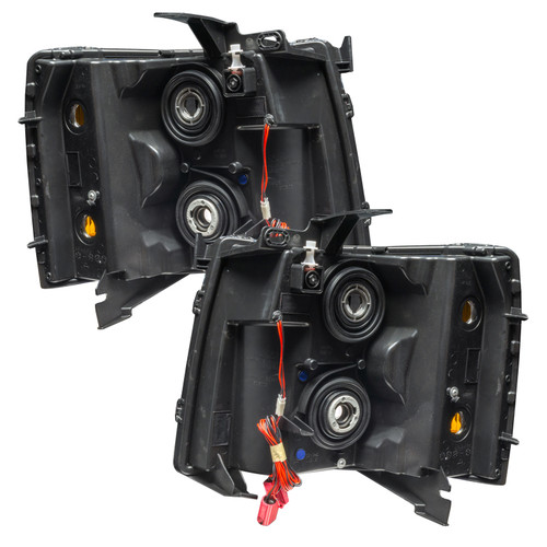 Oracle Lighting 07-13 Chevrolet Silverado Assembled Halo Headlights Round Style - Blk Housing -Blue - 7105-002 Photo - Mounted