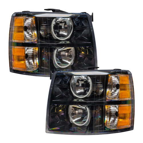 Oracle Lighting 07-13 Chevrolet Silverado Assembled Halo Headlights Round Style - Blk Housing -Blue - 7105-002 Photo - in package