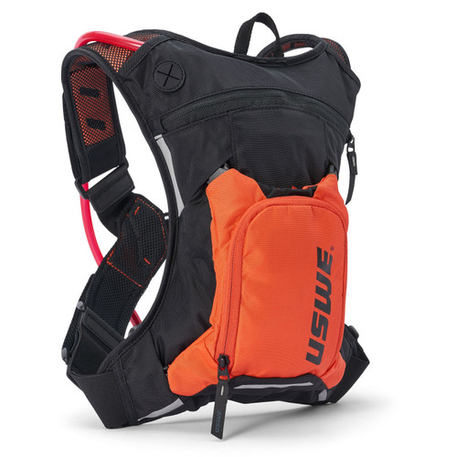 USWE Raw Dirt Biking Hydration Pack 3L - Black/Factory Orange - 2033438 User 1