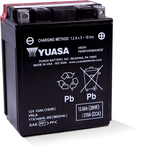 Yuasa YTX14AHL-BS High Performance AGM 12 Volt Battery (Bottle Supplied) - YUAM62H4L User 1