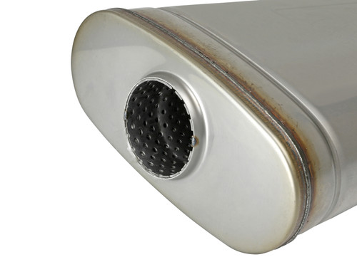aFe MACH Force XP 304 Stainless Steel Muffler 2.5in Center/Offset 18in L x 9in W x 4in H - 49M30019 Photo - Unmounted