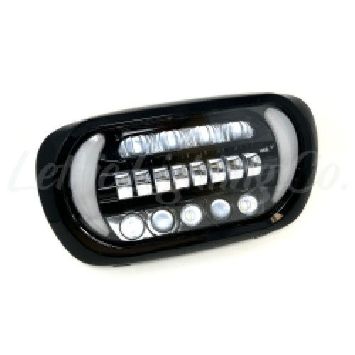 Letric Lighting 96-13 Early Road Glide LED Black/Chrome Headlight with Turn Signals - LLC-3ERA-TS Photo - Primary