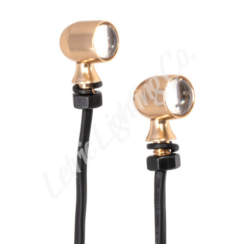 Letric Lighting 12mm Mini Red Turn Signal LEDs- Gold Anodized - LLC-45CG-R Photo - Primary