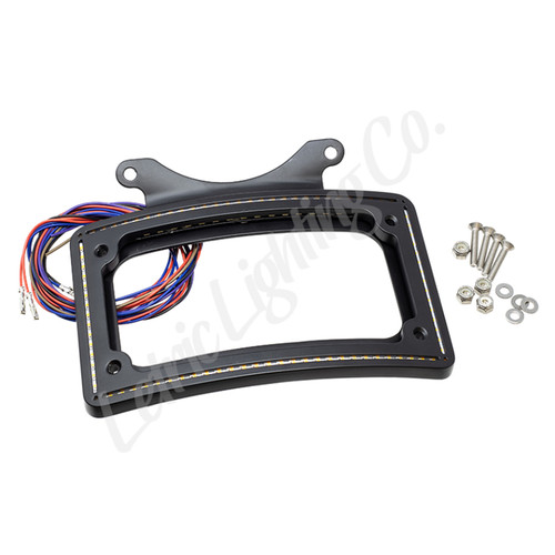 Letric Lighting 06-09 Street Glide Perfect Plate Light Black Curved License Plate Frame - LLC-CPPL-B4 Photo - Primary