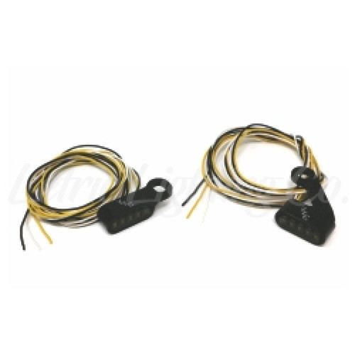 Letric Lighting Black Mini Mirror Mounted Front LED Turn Signals - Black - LLC-MMM-B Photo - Primary