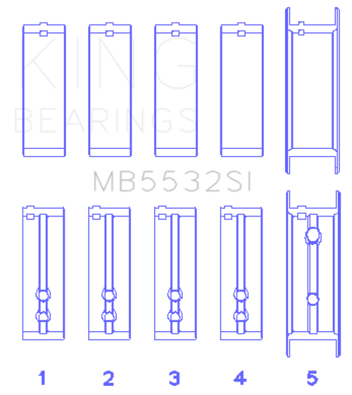 King Chevrolet 151/153 (Size STD) Main Bearing Set - MB5532SI Photo - Primary