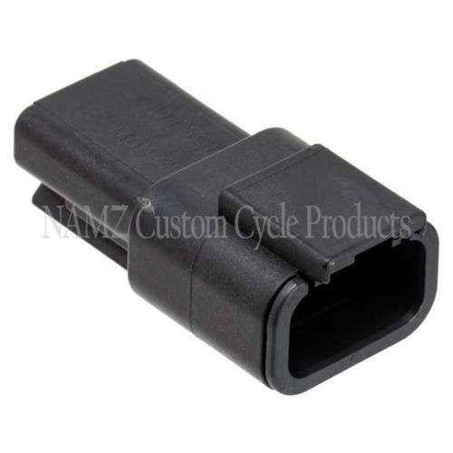 NAMZ Deutsch DTM 3-Position Receptacle w/3 Stamped Terminals & Wedgelock - Black (HD 74103-98BK) - MDR-3B Photo - Primary