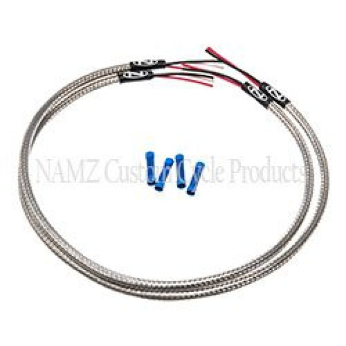 NAMZ Turn Signal Harness 24in. (SS Braided & Clear Coated - For Triple Tree Mounted Signals) - NTSH-2402 Photo - Primary