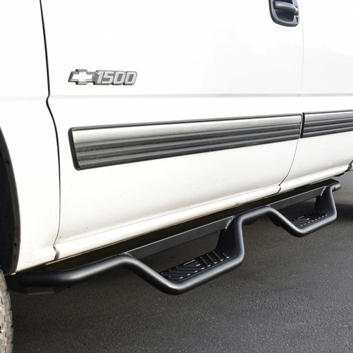 Westin 99-13 Chevrolet Silverado 1500 (Ext. Cab) Outlaw Drop Nerf Step Bars - Textured Black - 20-11685 Photo - Mounted
