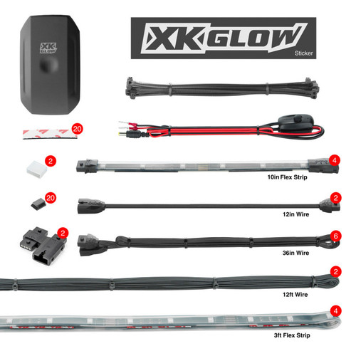 XK Glow Flex Strips Million Color XKCHROME App Controlled Boat Marine Kit 4x36In Strips + 4x10In - XK-BOAT-STA User 1
