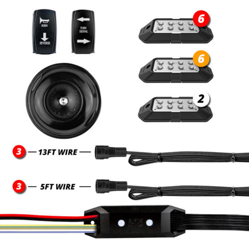 XK Glow ATV UTV Pro DOT Street Legal Conversion Signal/ Horn Kit- 2 White 6 Red 6 Amber Pods - XK-DT-PRO User 1