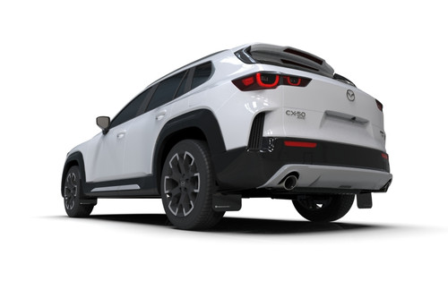 Rally Armor - 2024 Mazda CX-50 Black UR Mud Flap W/White Logo (Will Not Fit CX-5) - MF107-UR-BLK-WH User 1