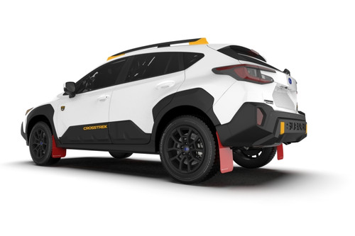Rally Armor - 2024 Subaru Crosstrek (Wilderness Only) Red UR Mud Flap W/Black Logo - No Drilling Req - MF116-UR-RD-BLK User 2
